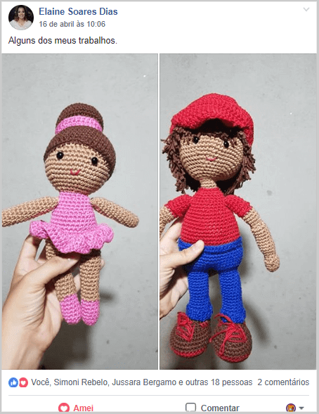 amigurumi de menina e menino